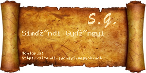 Simándi Gyöngyi névjegykártya